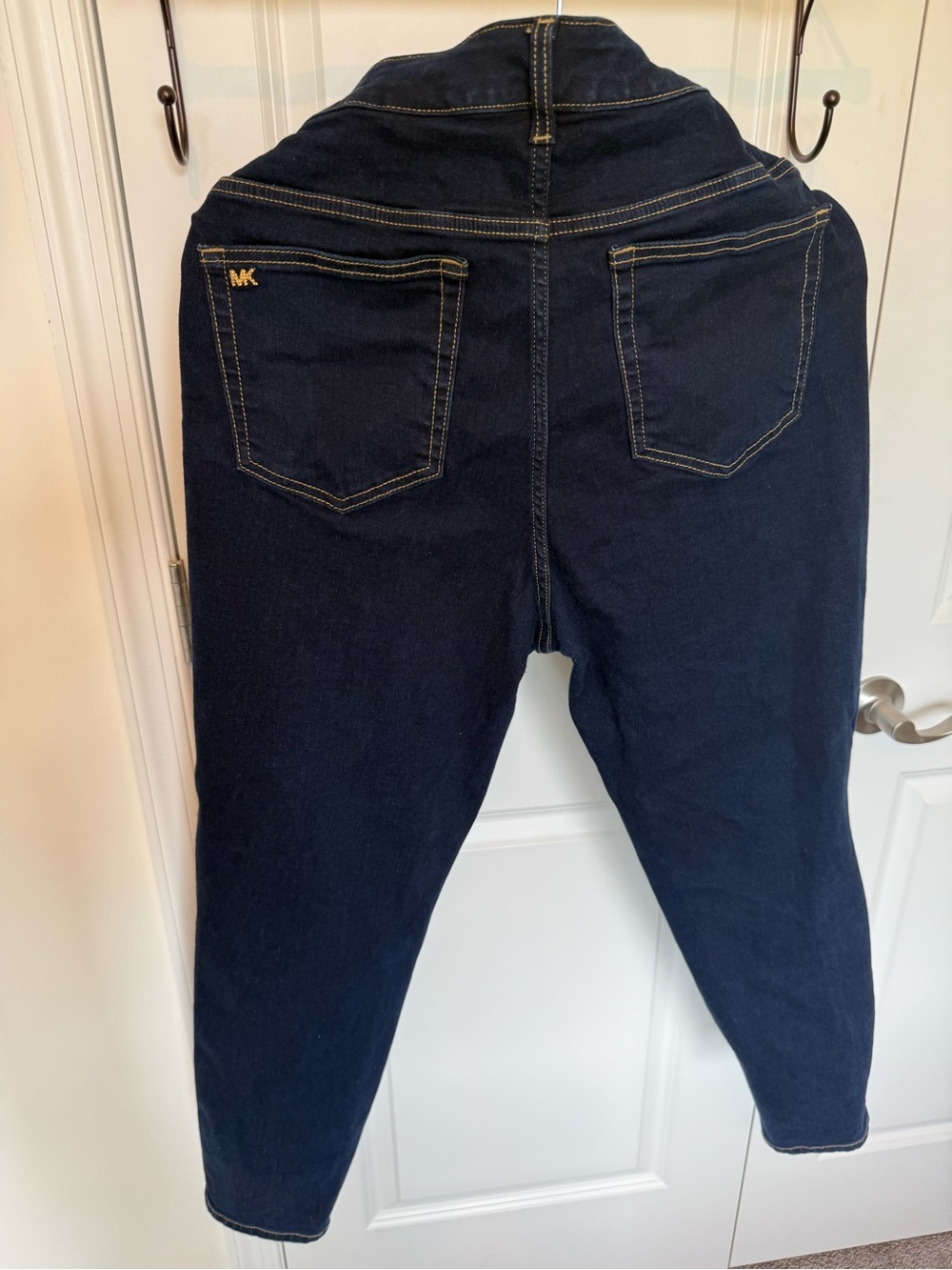 Michael Kors Navy Stretch Jeggings with Gold MK Accent